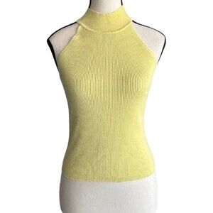 ZARA PASTEL YELLOW KNIT SLEEVLESS TOP, SZ. S